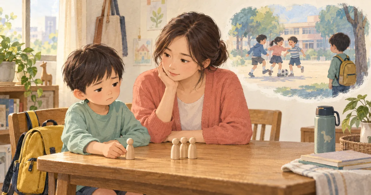 小一孩子在校園邊看著同學遊戲，家長在放學後安靜聽孩子說話